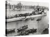 Ship and Boats on the River Thames, London, C1913-null-Stretched Canvas