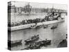 Ship and Boats on the River Thames, London, C1913-null-Stretched Canvas