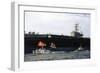 Ship and Boats with Flag Carriers against the Nuclear Vessel-Shunsuke Akatsuka-Framed Photographic Print