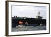 Ship and Boats with Flag Carriers against the Nuclear Vessel-Shunsuke Akatsuka-Framed Photographic Print