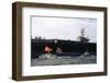 Ship and Boats with Flag Carriers against the Nuclear Vessel-Shunsuke Akatsuka-Framed Photographic Print