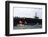 Ship and Boats with Flag Carriers against the Nuclear Vessel-Shunsuke Akatsuka-Framed Photographic Print