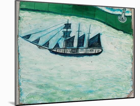 Ship and Lighthouse, c.1925-Alfred Wallis-Mounted Giclee Print