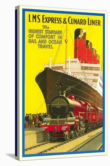 Ship and Rail Travel Poster-null-Stretched Canvas