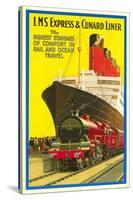 Ship and Rail Travel Poster-null-Stretched Canvas