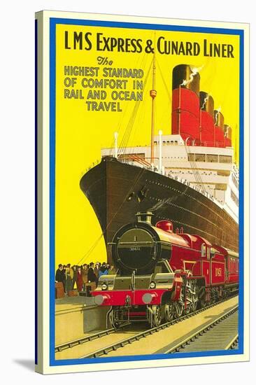 Ship and Rail Travel Poster-null-Stretched Canvas