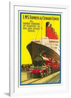 Ship and Rail Travel Poster-null-Framed Art Print