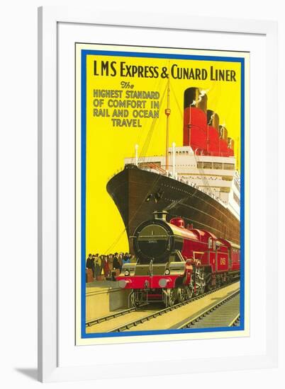 Ship and Rail Travel Poster-null-Framed Art Print