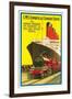 Ship and Rail Travel Poster-null-Framed Art Print