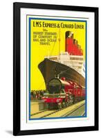 Ship and Rail Travel Poster-null-Framed Art Print