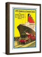 Ship and Rail Travel Poster-null-Framed Art Print