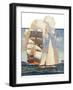 "Ship and Sailboats,"July 16, 1932-Gordon Grant-Framed Giclee Print