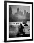 Ship and Tug Boat Traffic on the Hudson River with New York City Skyline-Andreas Feininger-Framed Photographic Print