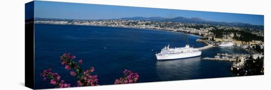 Ship at a Harbor, Nice, Alpes-Maritimes, Provence-Alpes-Cote D'Azur, France-null-Stretched Canvas