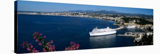 Ship at a Harbor, Nice, Alpes-Maritimes, Provence-Alpes-Cote D'Azur, France-null-Stretched Canvas