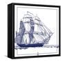 Ship at Sea-The Saturday Evening Post-Framed Stretched Canvas