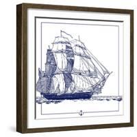 Ship at Sea-The Saturday Evening Post-Framed Giclee Print