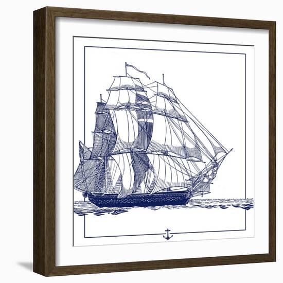 Ship at Sea-The Saturday Evening Post-Framed Giclee Print