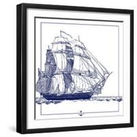 Ship at Sea-The Saturday Evening Post-Framed Giclee Print