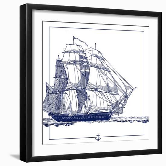 Ship at Sea-The Saturday Evening Post-Framed Giclee Print