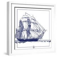 Ship at Sea-The Saturday Evening Post-Framed Giclee Print