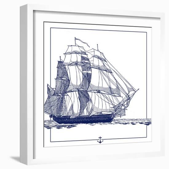 Ship at Sea-The Saturday Evening Post-Framed Giclee Print
