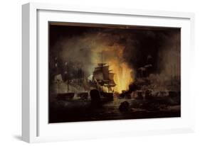 Ship at the Battle of Navarino-null-Framed Giclee Print
