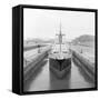 Ship Being Towed through First Lock of Panama Canal-null-Framed Stretched Canvas