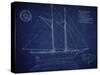 Ship Blueprint Ernestina-Tina Carlson-Stretched Canvas