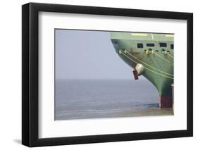 Ship bug in the Außenweser, car transporters ship, Bremerhaven, Bremen, Germany-Torsten Krüger-Framed Photographic Print