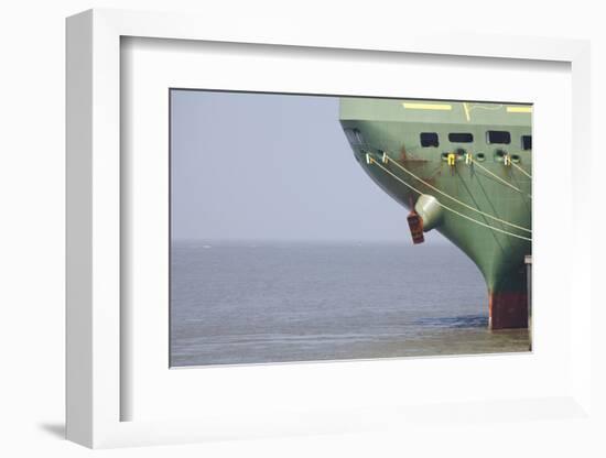 Ship bug in the Außenweser, car transporters ship, Bremerhaven, Bremen, Germany-Torsten Krüger-Framed Photographic Print