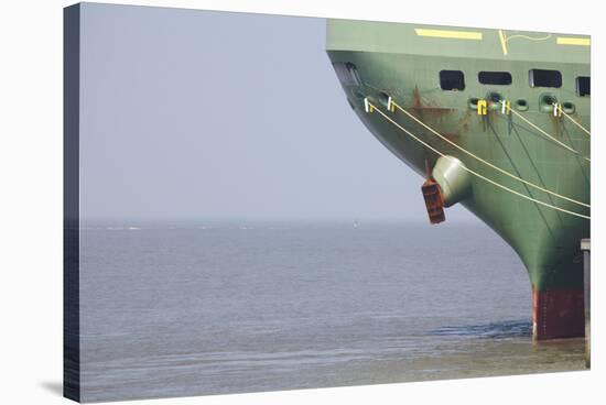 Ship bug in the Außenweser, car transporters ship, Bremerhaven, Bremen, Germany-Torsten Krüger-Stretched Canvas