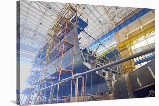 Ship Building Shoot  inside of Shipyard-laurentiu iordache-Stretched Canvas