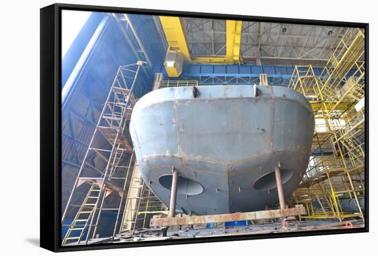 Ship Building Shoot  inside of Shipyard-laurentiu iordache-Framed Stretched Canvas