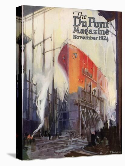 Ship Construction, Front Cover of the 'Dupont Magazine', November 1924-G. C. Pearce-Stretched Canvas