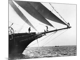 Ship Crewmen Standing on the Bowsprit, 1923-Edwin Levick-Mounted Art Print