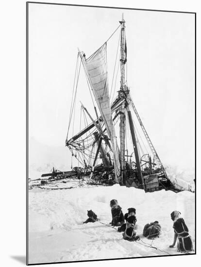 Ship Endurance Sinking in Pack Ice-null-Mounted Photographic Print