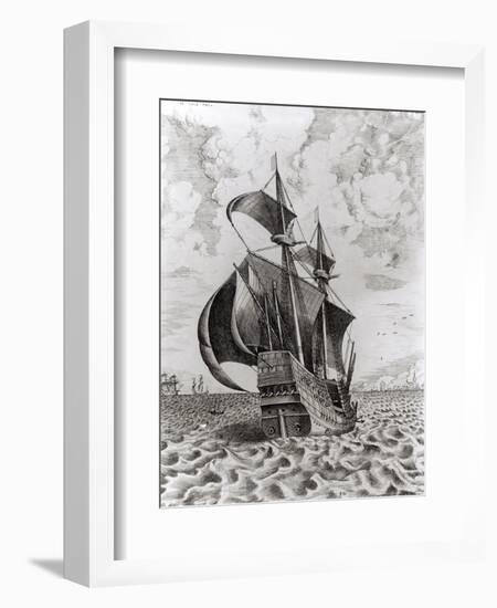 Ship, Engraved by Hieronymus Cock-Pieter Bruegel the Elder-Framed Giclee Print