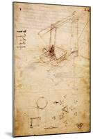 Ship, from Codex Trivulzianus, 1478-1490-Leonardo da Vinci-Mounted Giclee Print