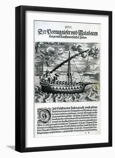 Ship from 'India Orientalis', 1598-Theodore de Bry-Framed Giclee Print