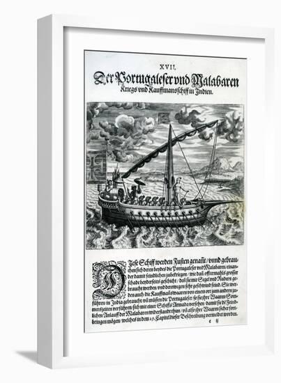 Ship from 'India Orientalis', 1598-Theodore de Bry-Framed Giclee Print