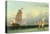 Ship Going Out, Fort Independence, Boston Harbour, 1832-Robert Salmon-Stretched Canvas