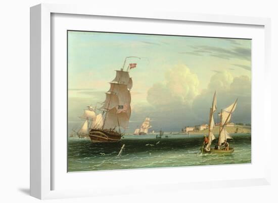 Ship Going Out, Fort Independence, Boston Harbour, 1832-Robert Salmon-Framed Giclee Print