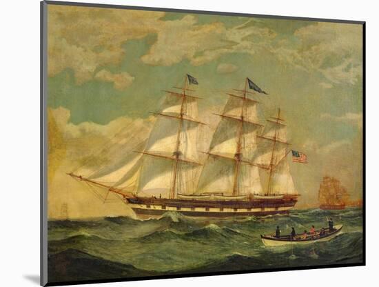 Ship Houqua, 1841-Thomas Birch-Mounted Giclee Print