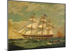 Ship Houqua, 1841-Thomas Birch-Mounted Giclee Print