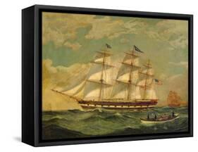 Ship Houqua, 1841-Thomas Birch-Framed Stretched Canvas