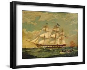 Ship Houqua, 1841-Thomas Birch-Framed Giclee Print