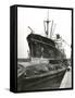 Ship in George V Dock-null-Framed Stretched Canvas