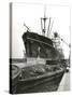 Ship in George V Dock-null-Stretched Canvas