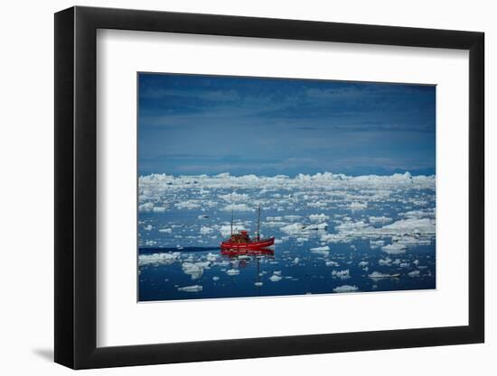 Ship in Ilulissat Icefjord, UNESCO World Heritage Greenland-Romantravel-Framed Photographic Print